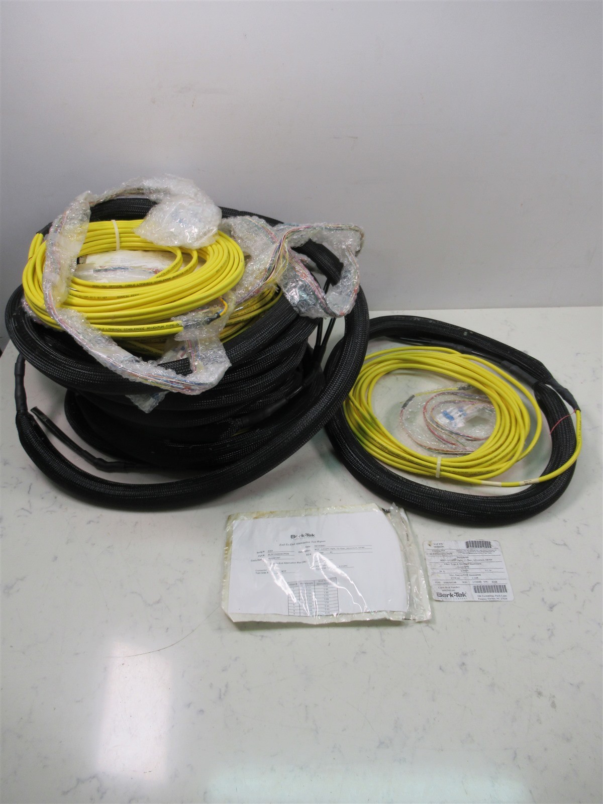 Lot of 9 Berk-Tek Fiber Optic 30 Foot MTP LC/UPC Dplx 12 Fiber Adventrum OFNP