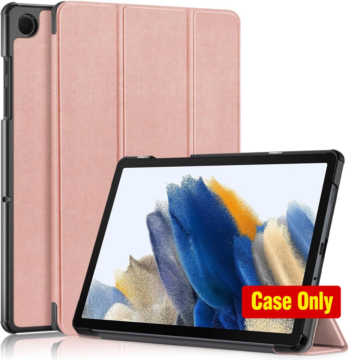 Case for Samsung Tab A9+ 11 inch, Stylish Rose Gold Folio Cover Design