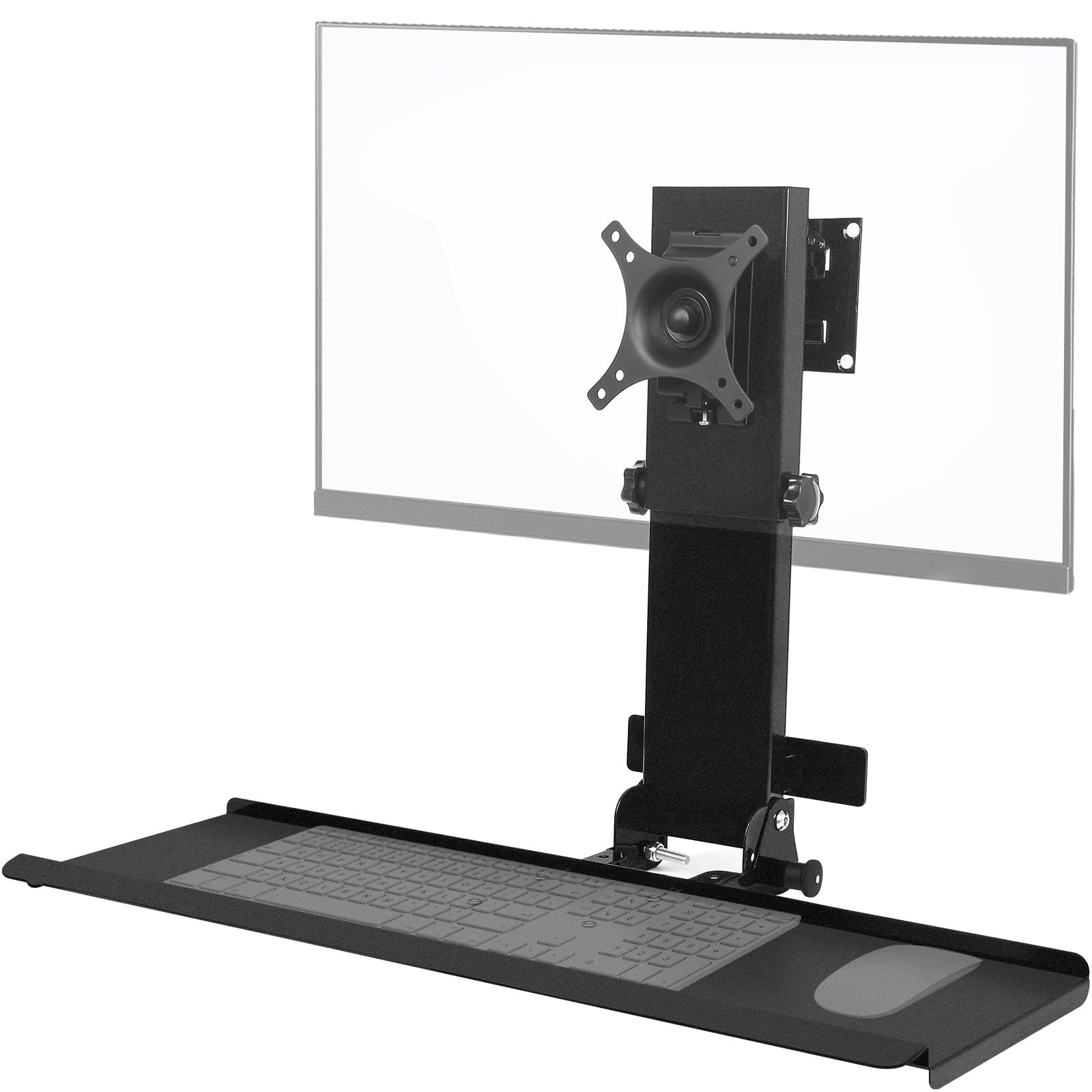 Monitor Wall Mount with Foldable Keyboard Tray for Mac mini/Small PCs Monitor an