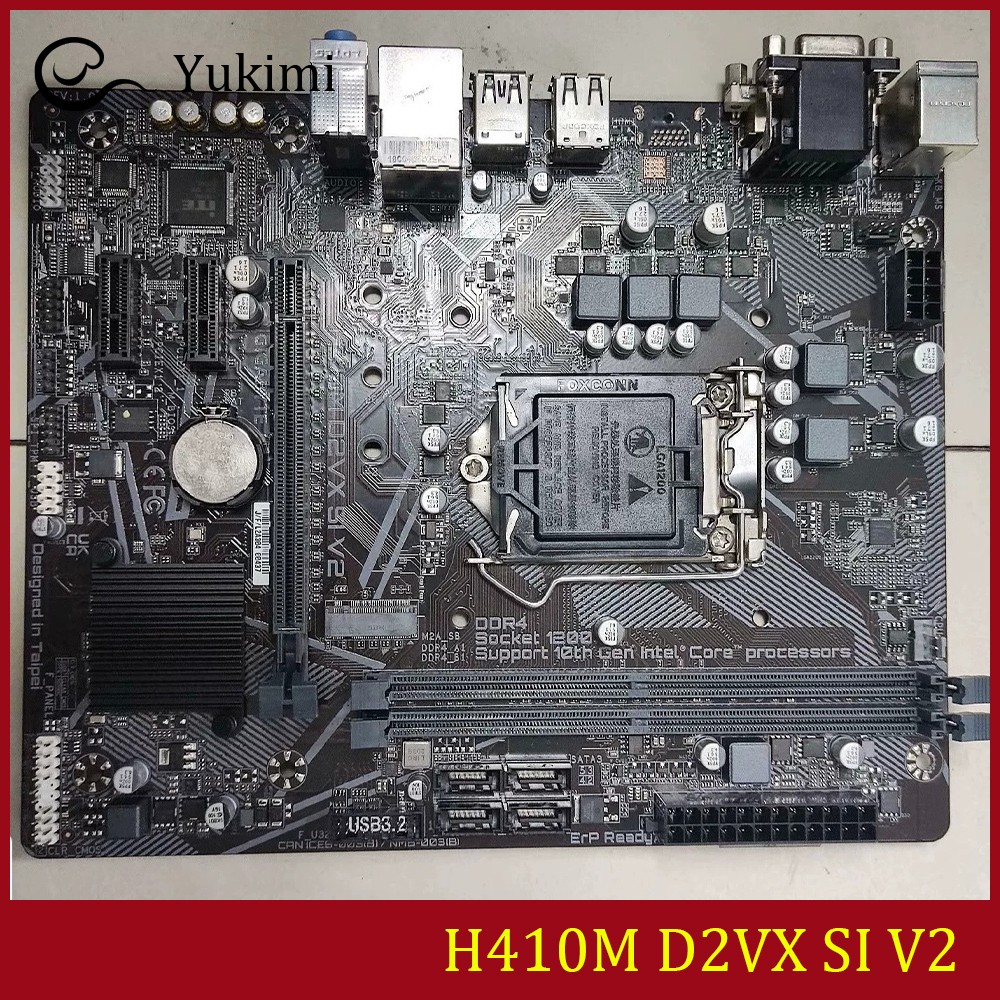 FOR GIGABYTE H410M S2 V2 LGA1200 DDR4*2 64GB VGA Micro ATX Ｍotherboard Test OK