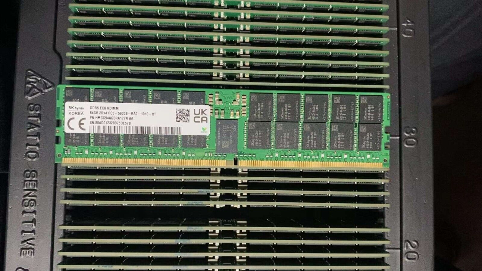 SK hynix 64GB DDR5 5600MHz Server RAM 2Rx4 PC5-5600B-RA0 RDIMM HMCG94AGBRA177N