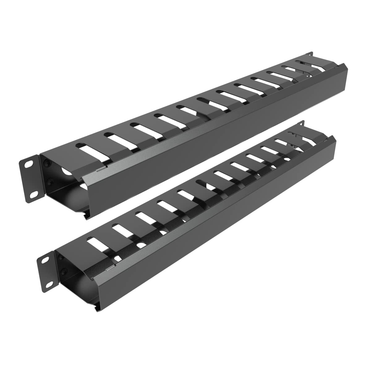 2 Pack of All Metal 1U Cable Manager with 12 Big Finger Slots