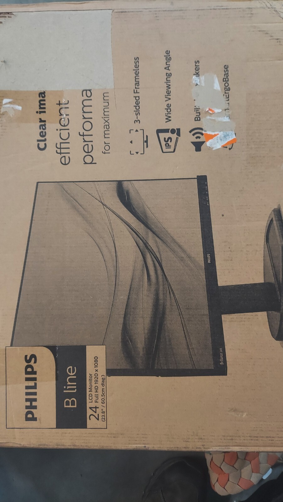 PHILIPS 241B8QTAA 24" Frameless Monitor, Full HD IPS, USB 3.0 hub