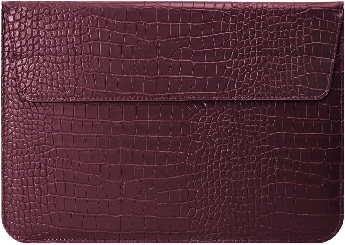 Sleeve for 13 Inch MacBook Air and Pro with Crocodile Pattern and Stand
