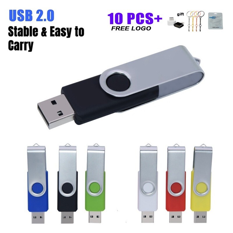 10Pcs Rotate Colorful 4GB 8GB 16GB 32GB USB 2.0 Flash Drive Memory Stick Device