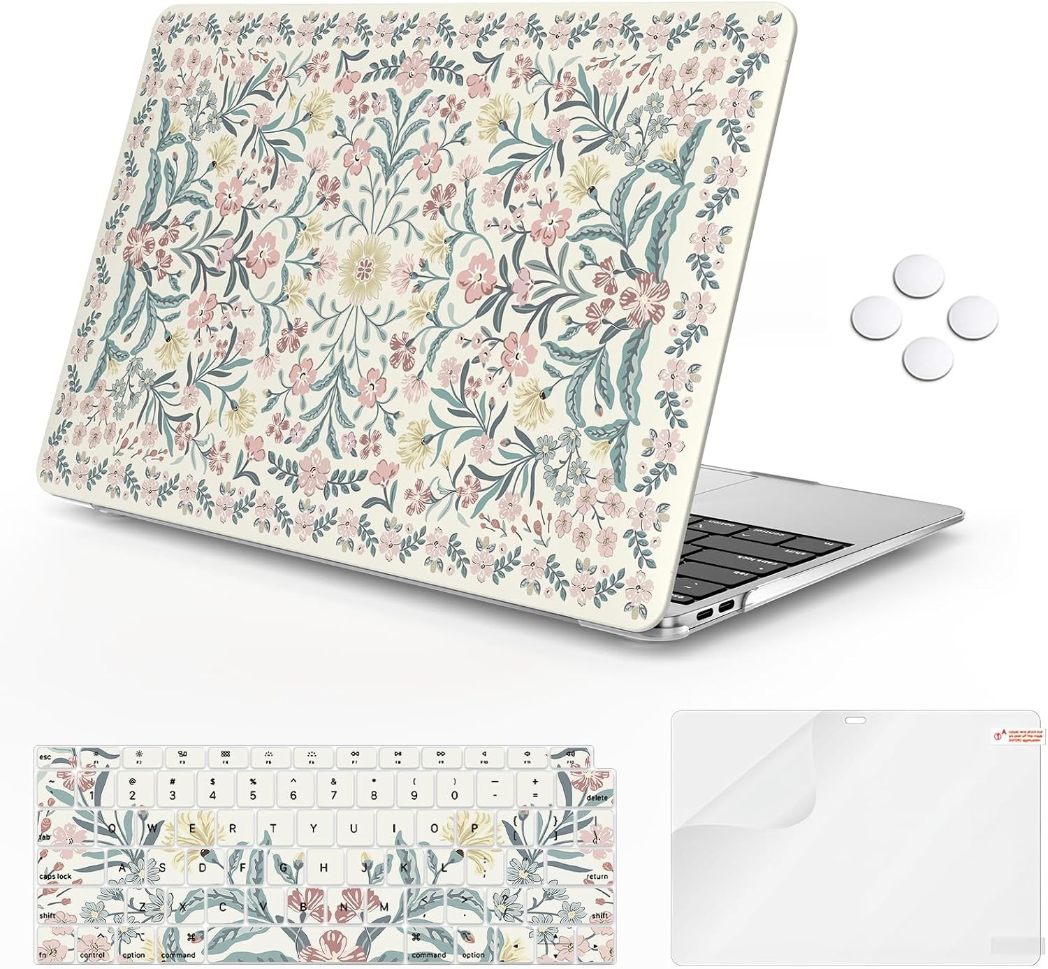 MacBook Air 13 inch Case Cute Floral, M1 2020 A2337 for Stylish Protection