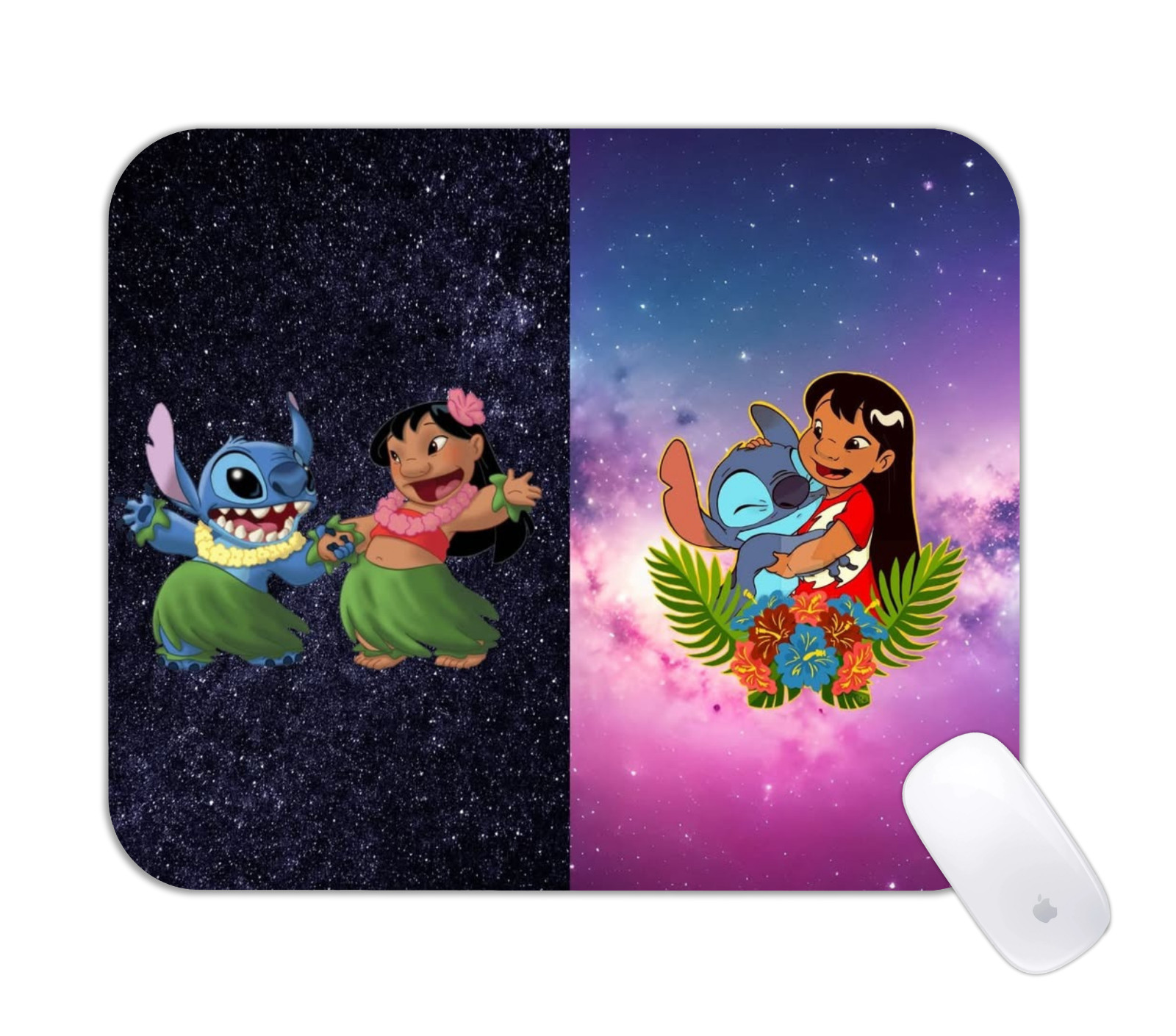 Stitch & Lilo Mashup Cartoon Desk Mat Fun Gaming Mouse Pad