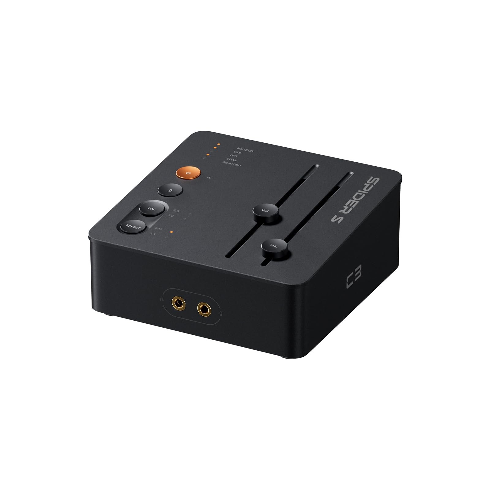 Fosi Audio C3 USB DAC Amp for PC, Gaming External Sound Card with 7.1 Black