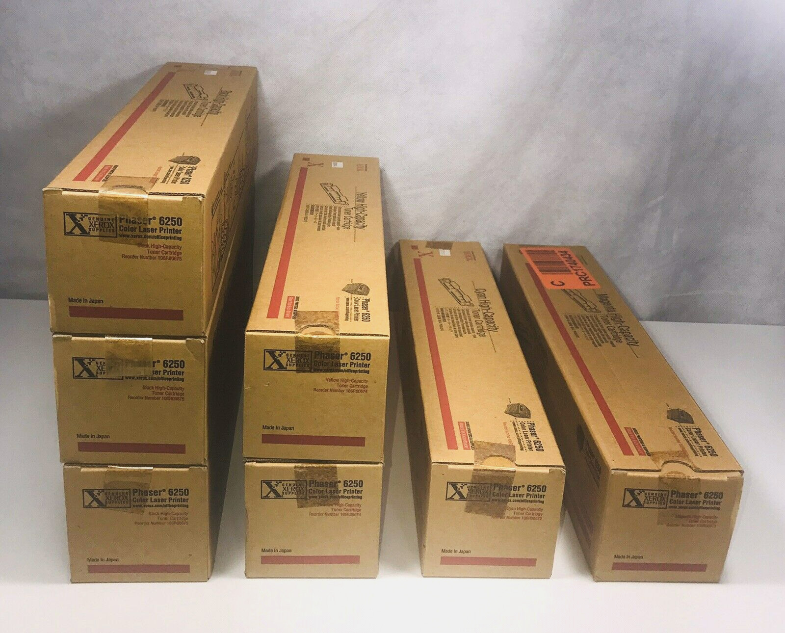 Xerox 106R00672 73 74 75 High Capacity Lot Of 7 Toners For Phaser 6250 New