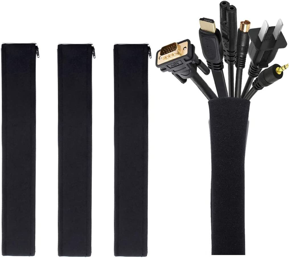 JOTO 4 Pack Cable Management Sleeve 19-20 Inches -Black