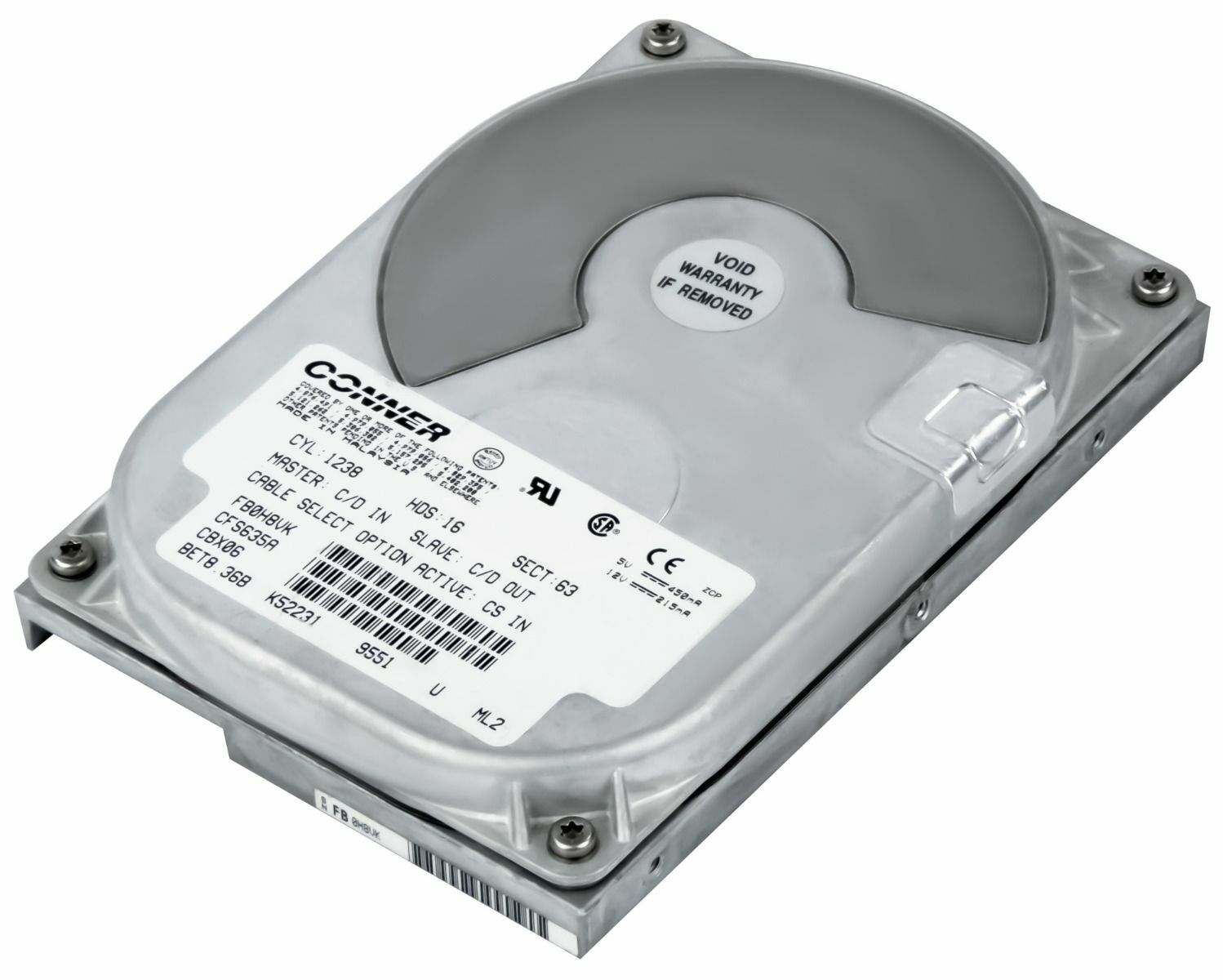 HARD DRIVE CONNER CABO CFS635A 635MB 3.6K ATA 3.5''