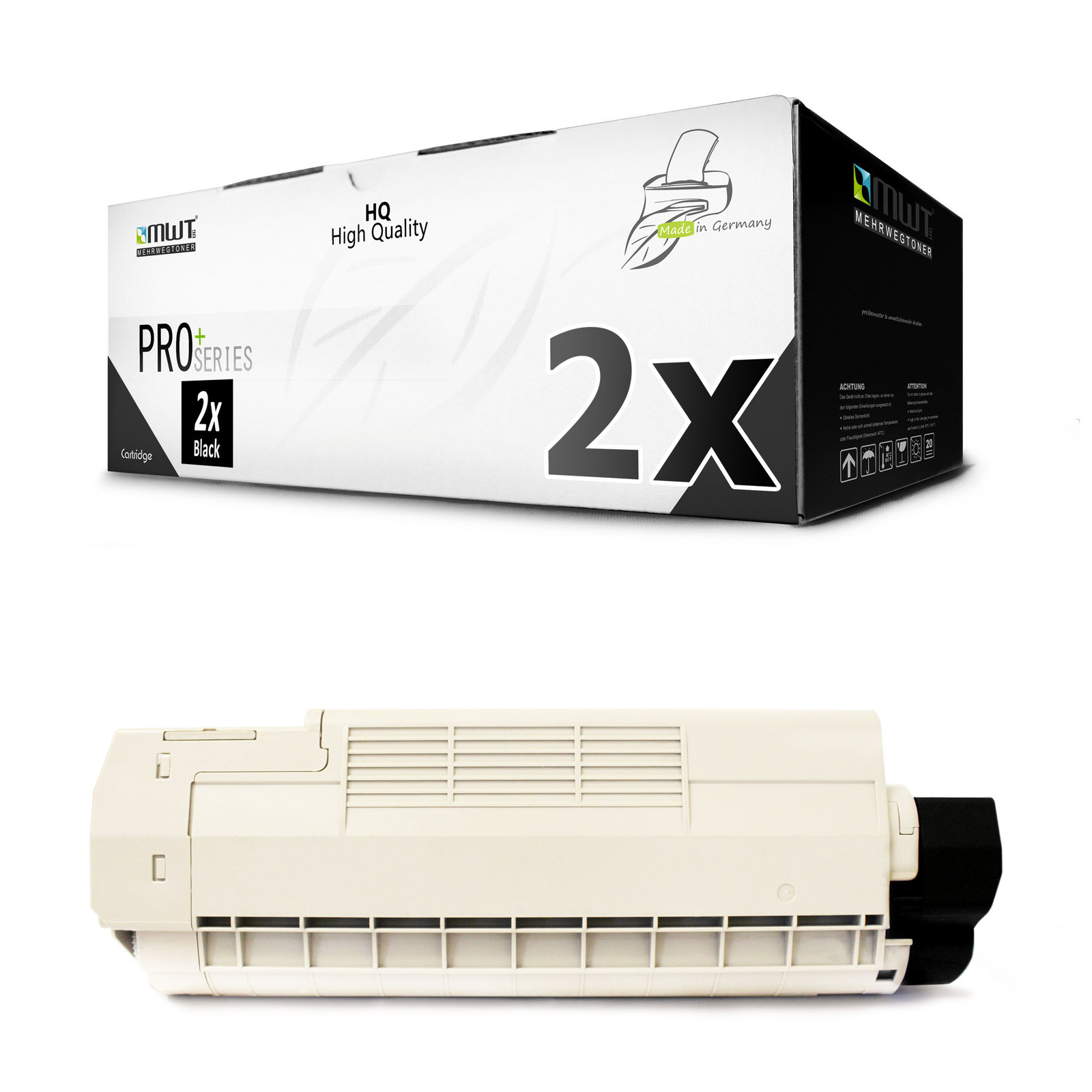 2x MWT PRO Cartridge BLACK for OKI Color ES 3032 DN DTN Black