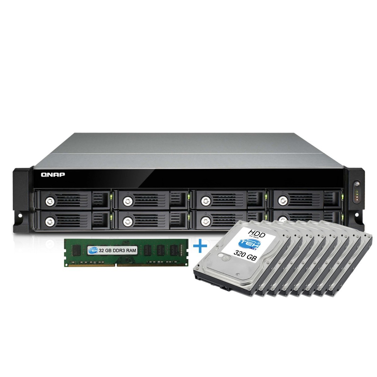 QNAP TS-871U-RP-I5 32 GB RAM + 8x320GB HDD NAS Rackmount 2U Gigabit Server