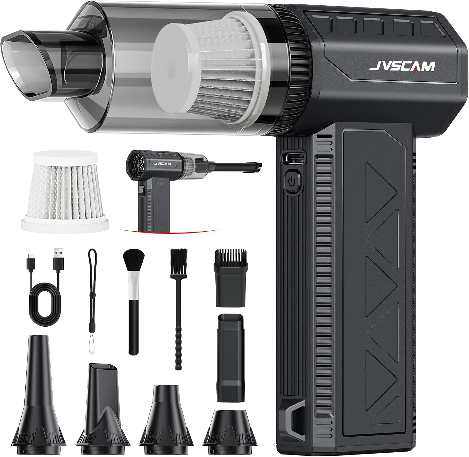 JVSCAM F30 Compressed Air Duster&Vacuum Cleaner,3-In-1 150000RPM Air Blower