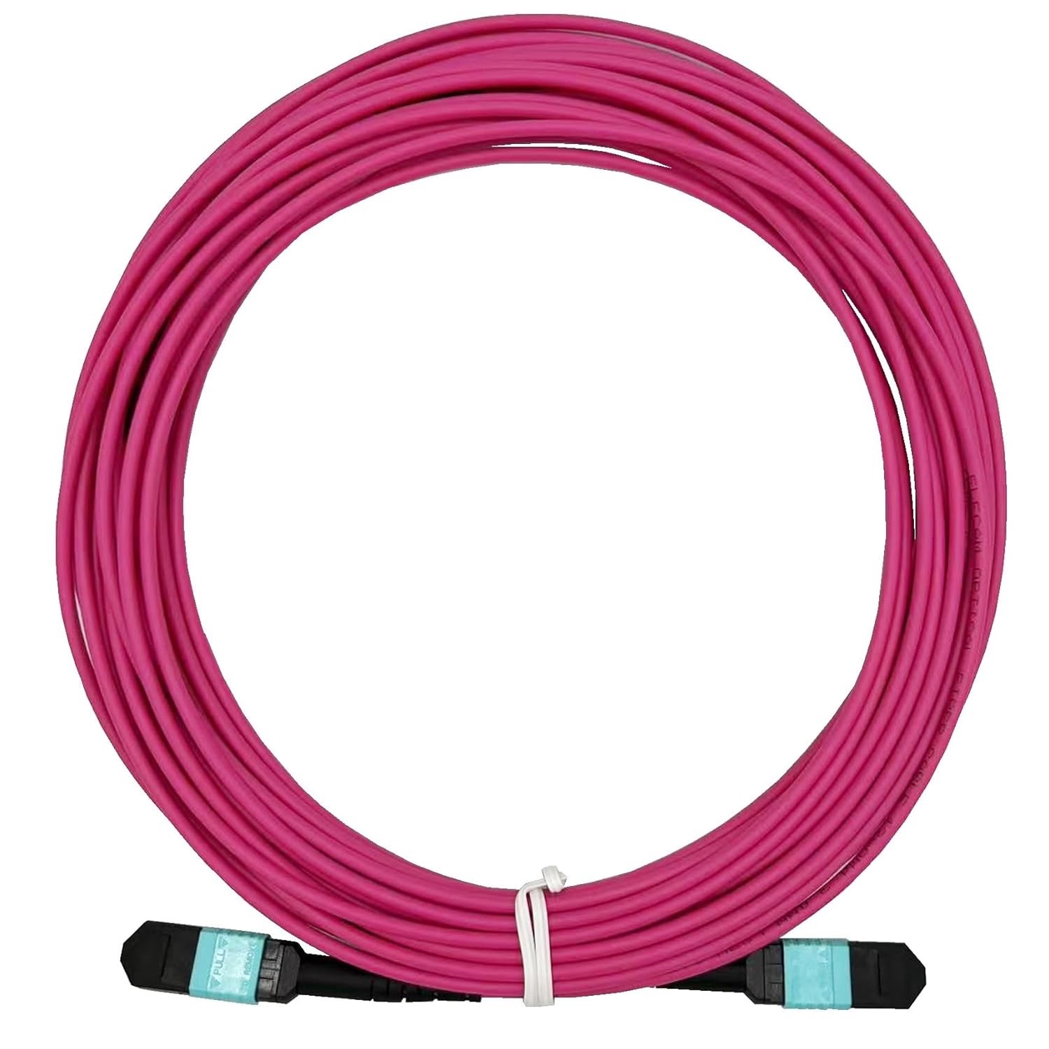 Elfcam 25m/82ft Fiber Optic Cable MPO Female-Female, 12 Fibres OM4 Type B Purple