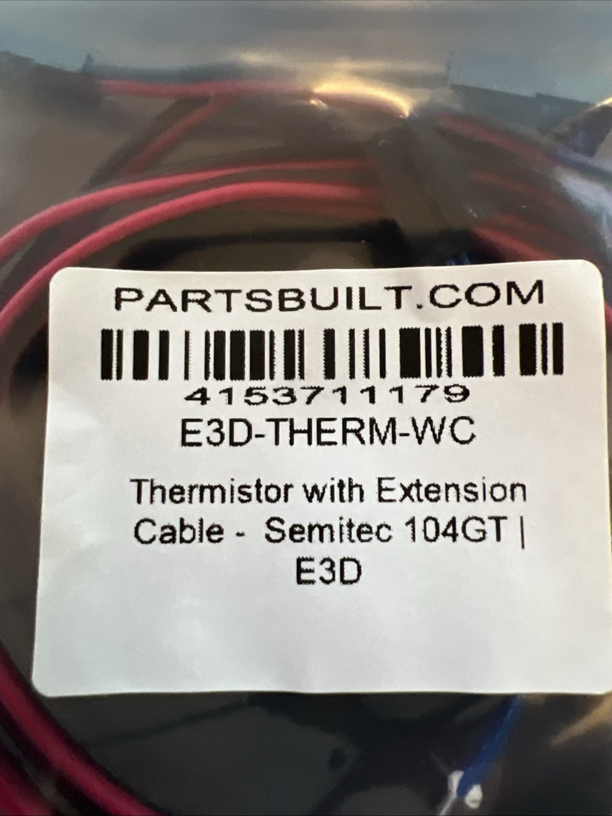 E3D Thermistor with Extension Cable -  Semitec 104GT E3D-THERM-WC 4153711179