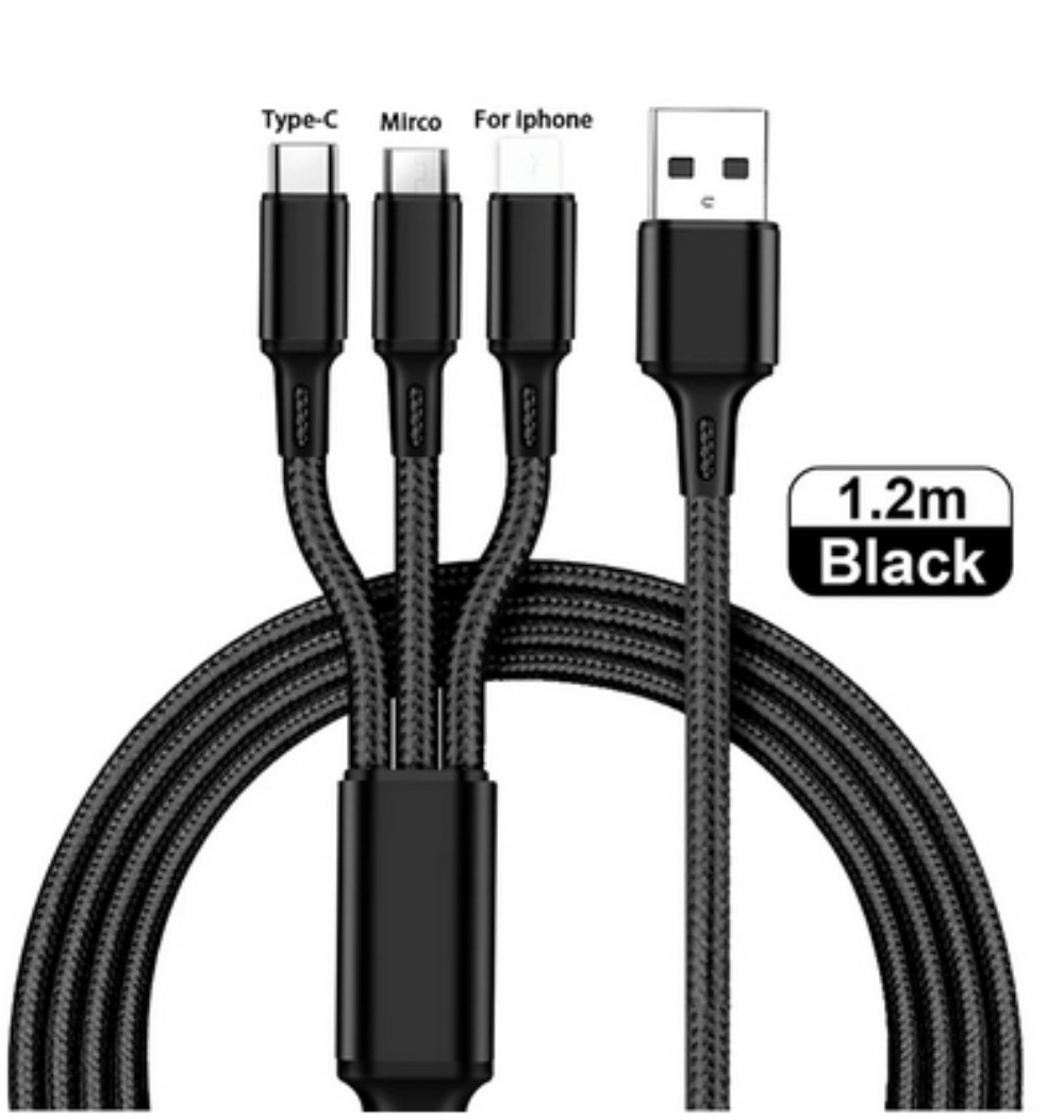 3 IN 1 Fast Charging Cable Universal Multi Function Cell Phone Charger Cord LOT
