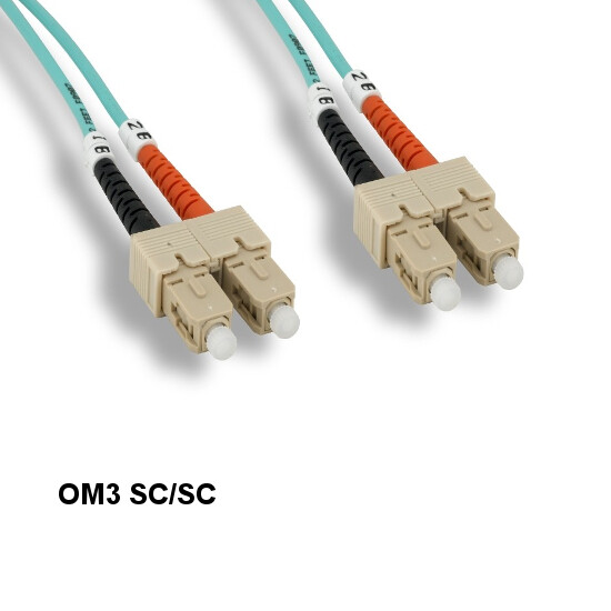 10x Kentek 1 m OM3 SC to SC 10Gb Multi-Mode Fiber Optic Cable 50/125 Duplex
