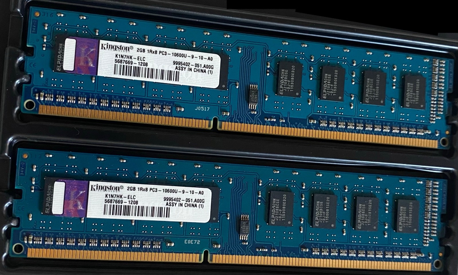 Kingston 4GB (2x2GB) DDR3 DIMM PC3-10600U 240-Pin K1N7HK-ELC