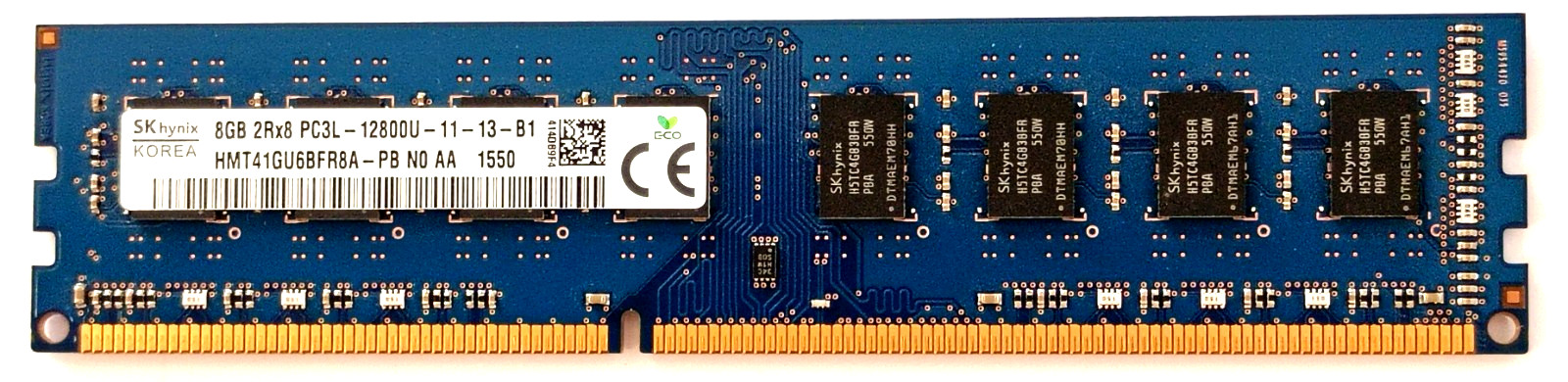 HMT41GU6DFR8A-PB - Sk Hynix 8GB 2RX8 PC3L-12800U-11-13-B1 DDR3L Desktop Memory