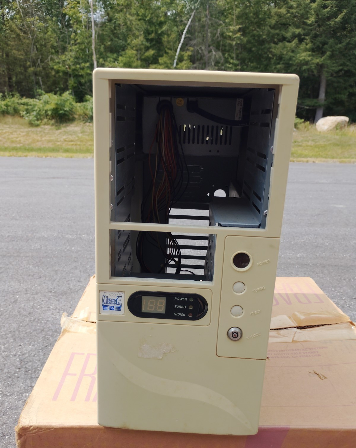 Vintage Micronix USA 486 Baby AT Tower Case PSU MHz Display Turbo Retro PC