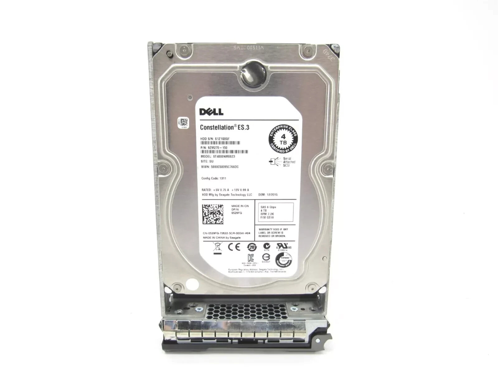 Dell 0529FG ST4000NM0023 4TB 7.2K 3.5" SAS Hard Drive HDD 7.2K Seagate w/Tray