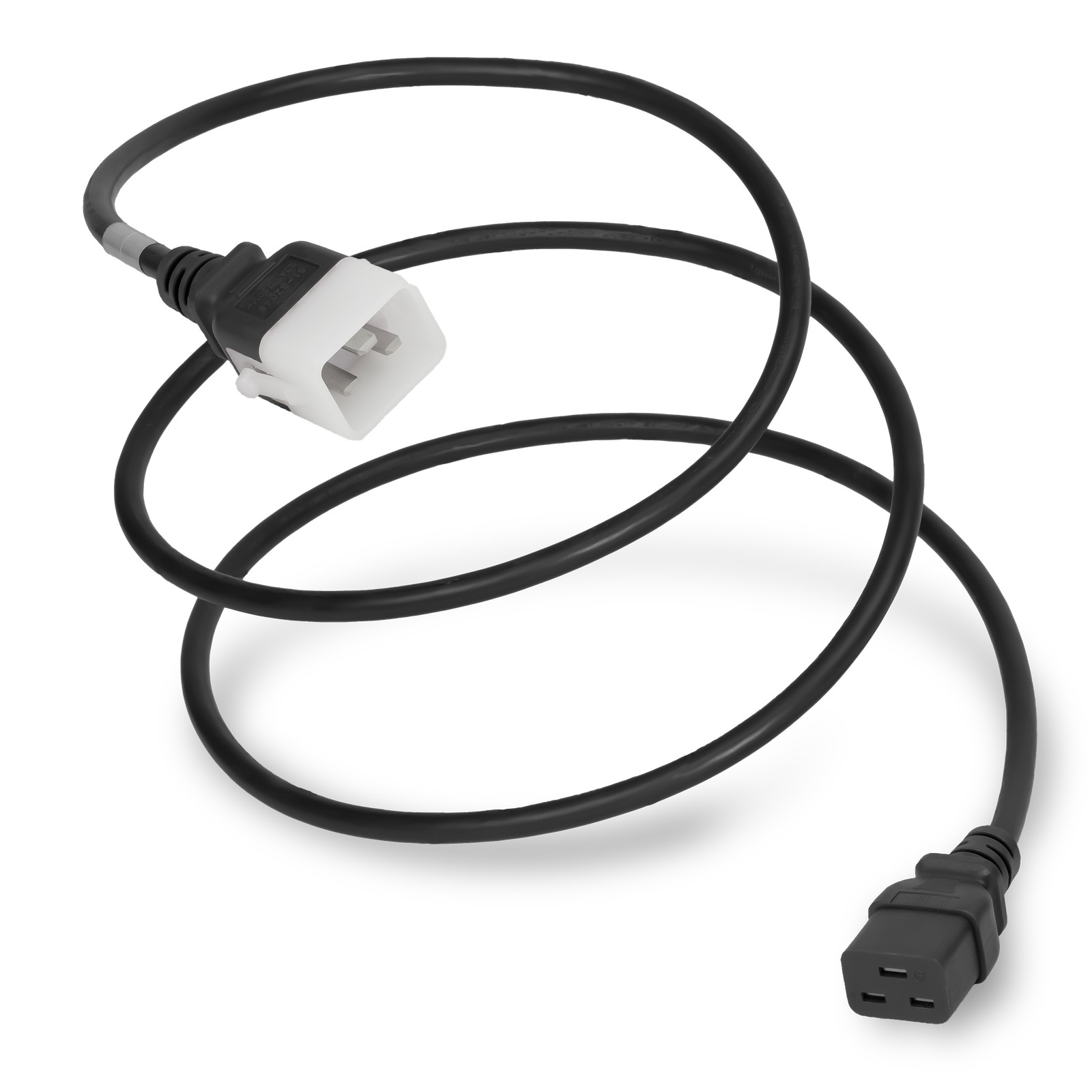 20 Pack of P-Lock C20 to C19 20A 250V 12/3 SJT Power Cord - Black - 6ft