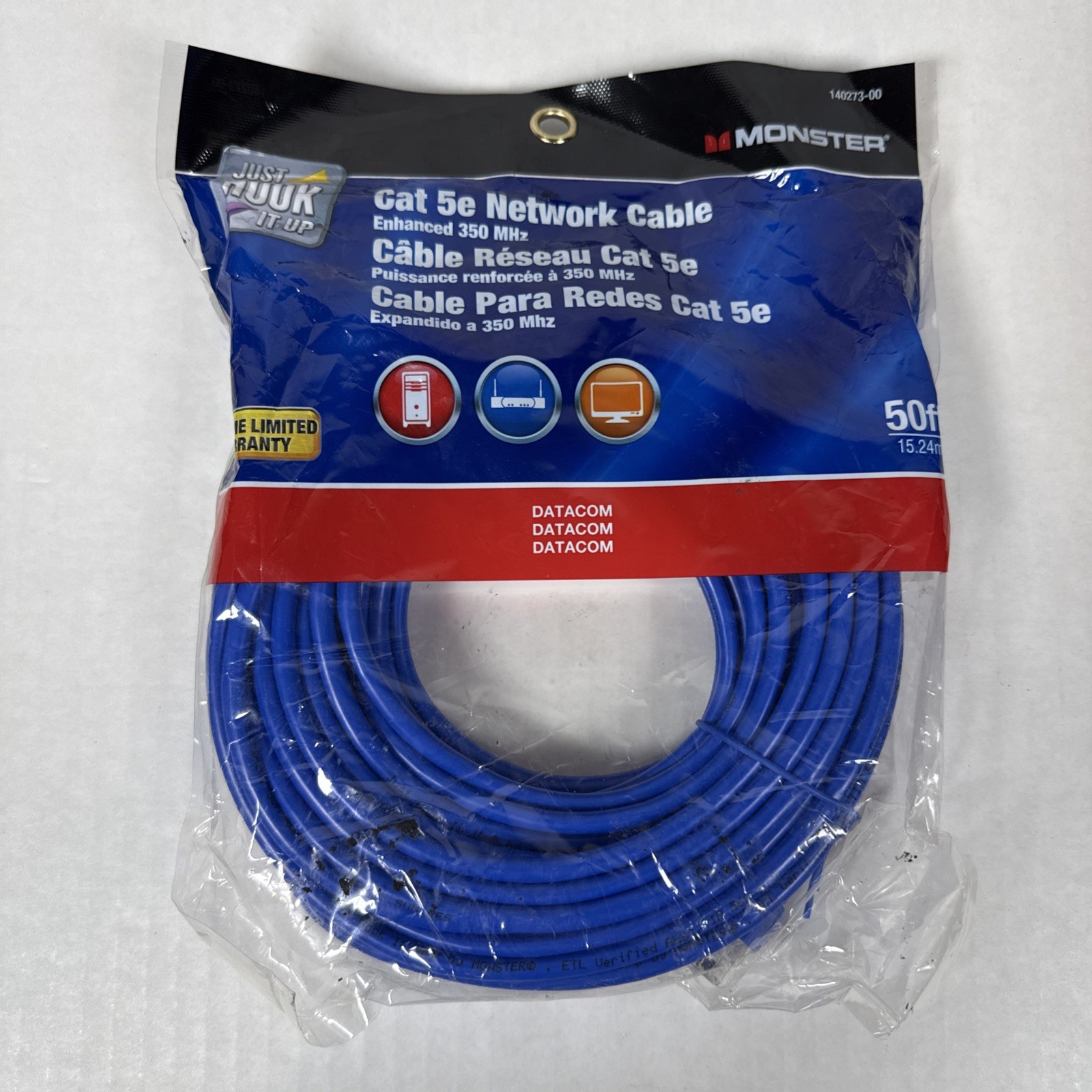 Monster Just Hook It Up Cat 5E Network Cable 50ft #140273-00