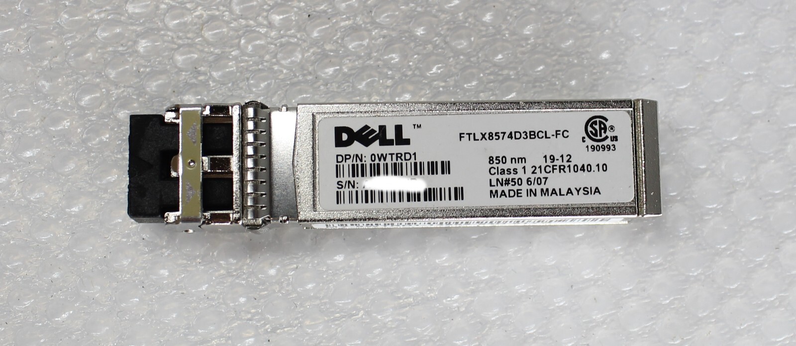 DELL 10Gb FTLX8574D3BCL-FC SFP+ 10GBase-SR 850nm 19-12 WTRD1 Optical Tranciever