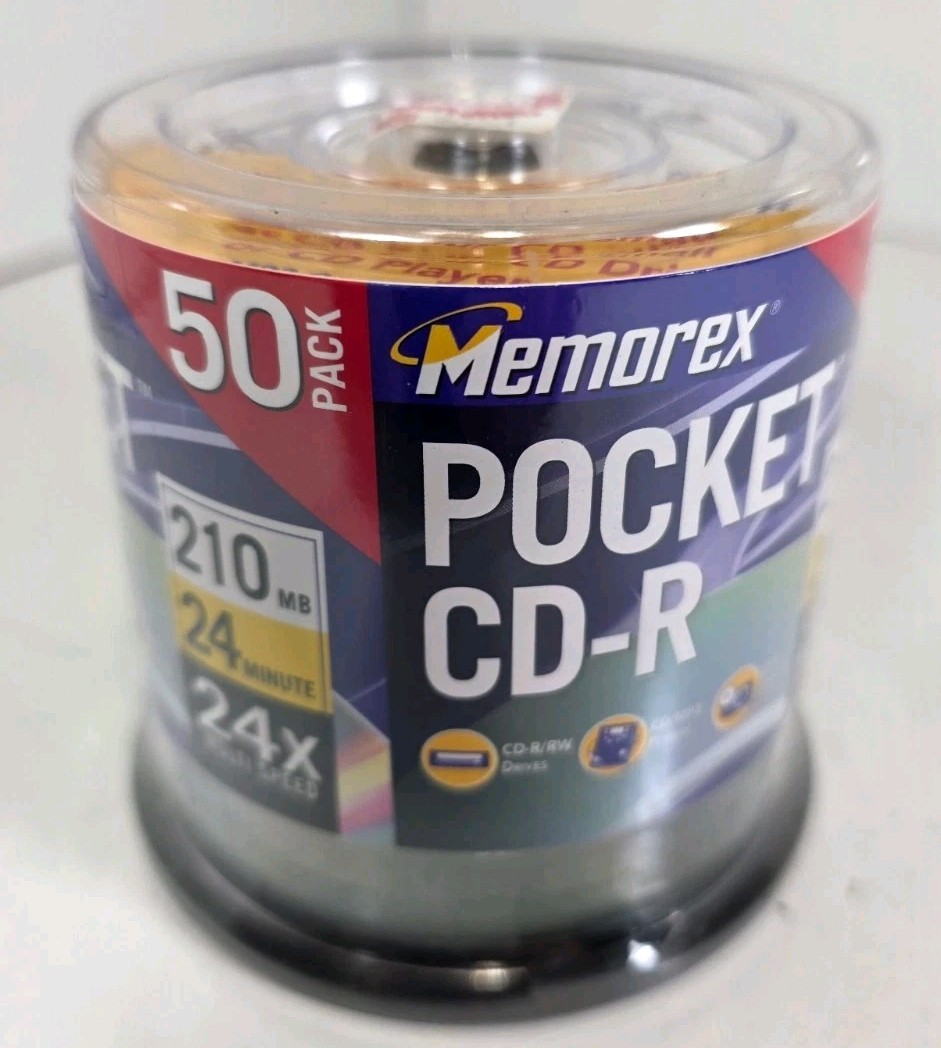 MEMOREX POCKET CD-R 50 PACK DISCS 24 MIN 24X MULTI SPEED 