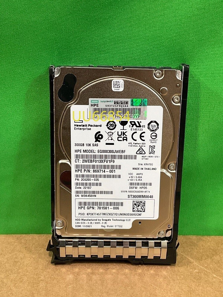 NEW Compatible P40430-B21 P40785-001 HPE 300GB SAS 12G 10K 2.5" ENT Server HDD