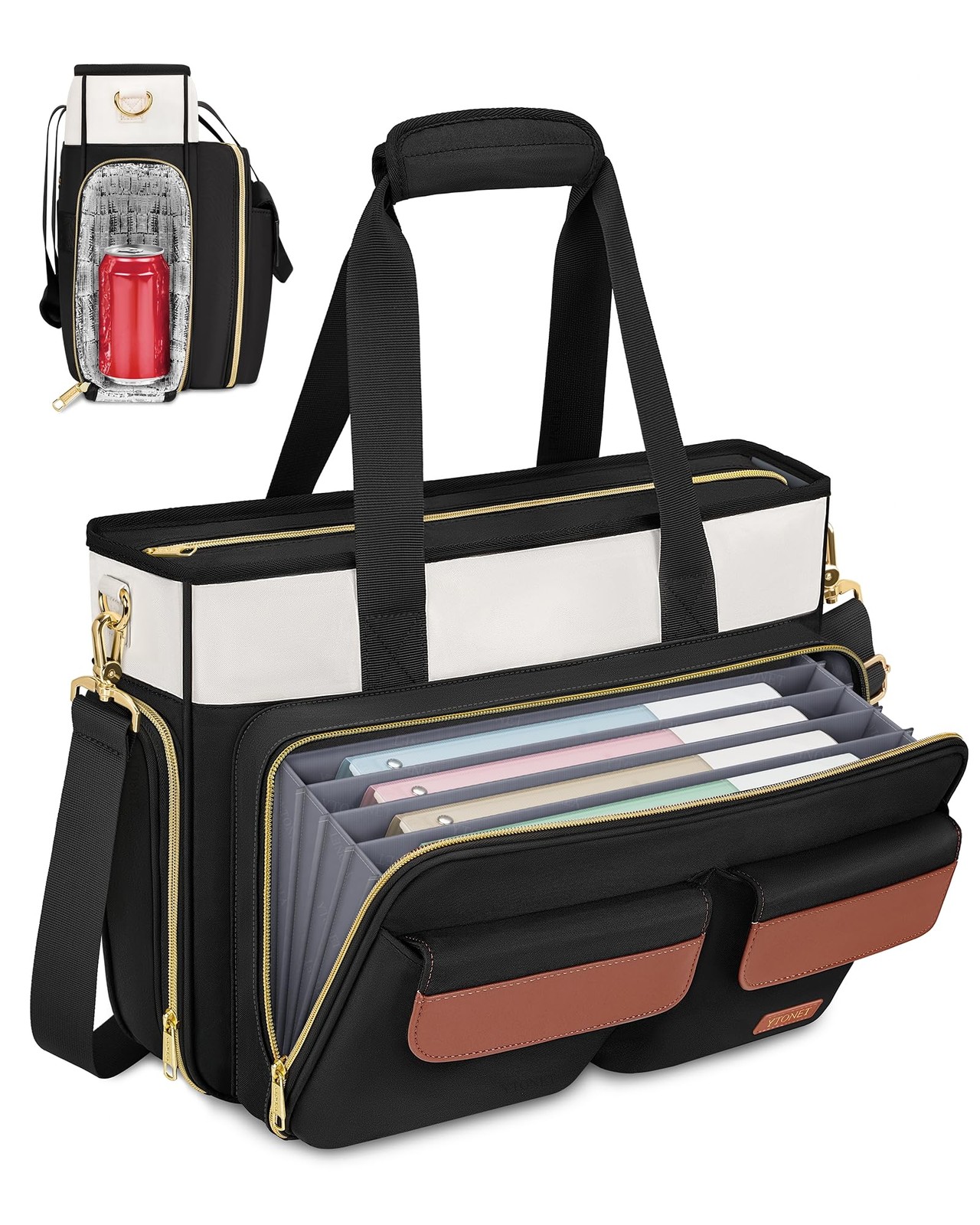 Ytonet Teacher Bag for Women, 15.6 Inch Laptop Tote with X-Large, Black