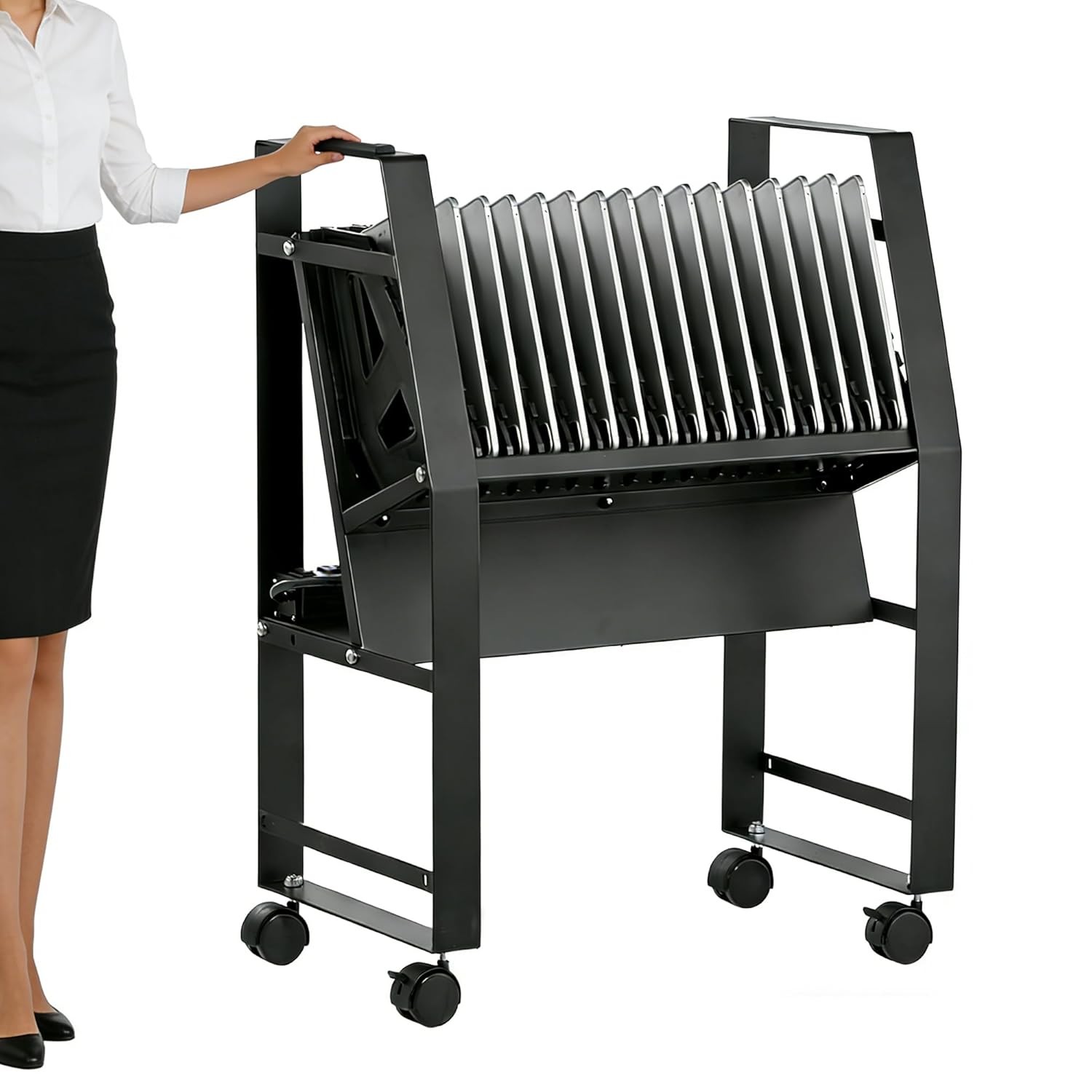 16/32 Device Charging Cart for Laptops up to 15.6",Station for Classroom Office 