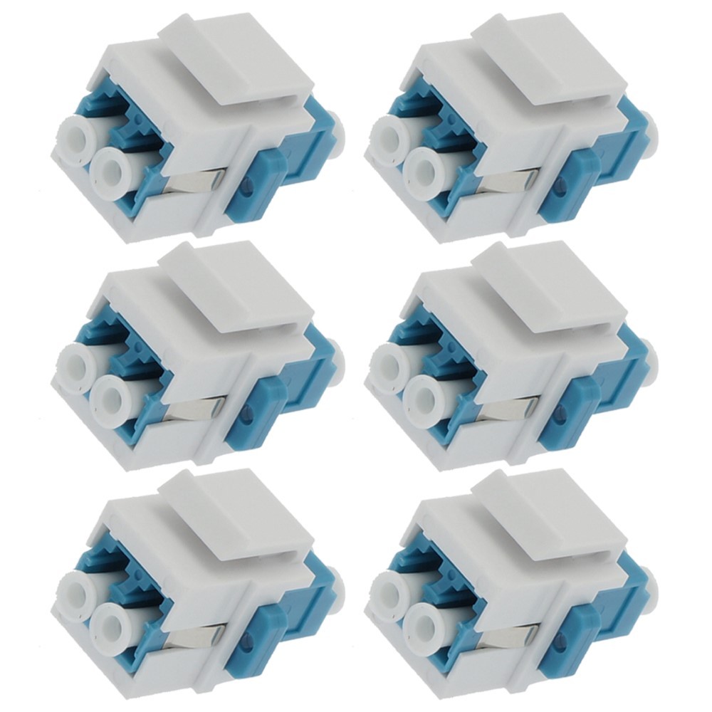 6x LC/UPC Duplex Single Mode Fiber Optical Coupler w/ Keystone Jack Snap-in Blue