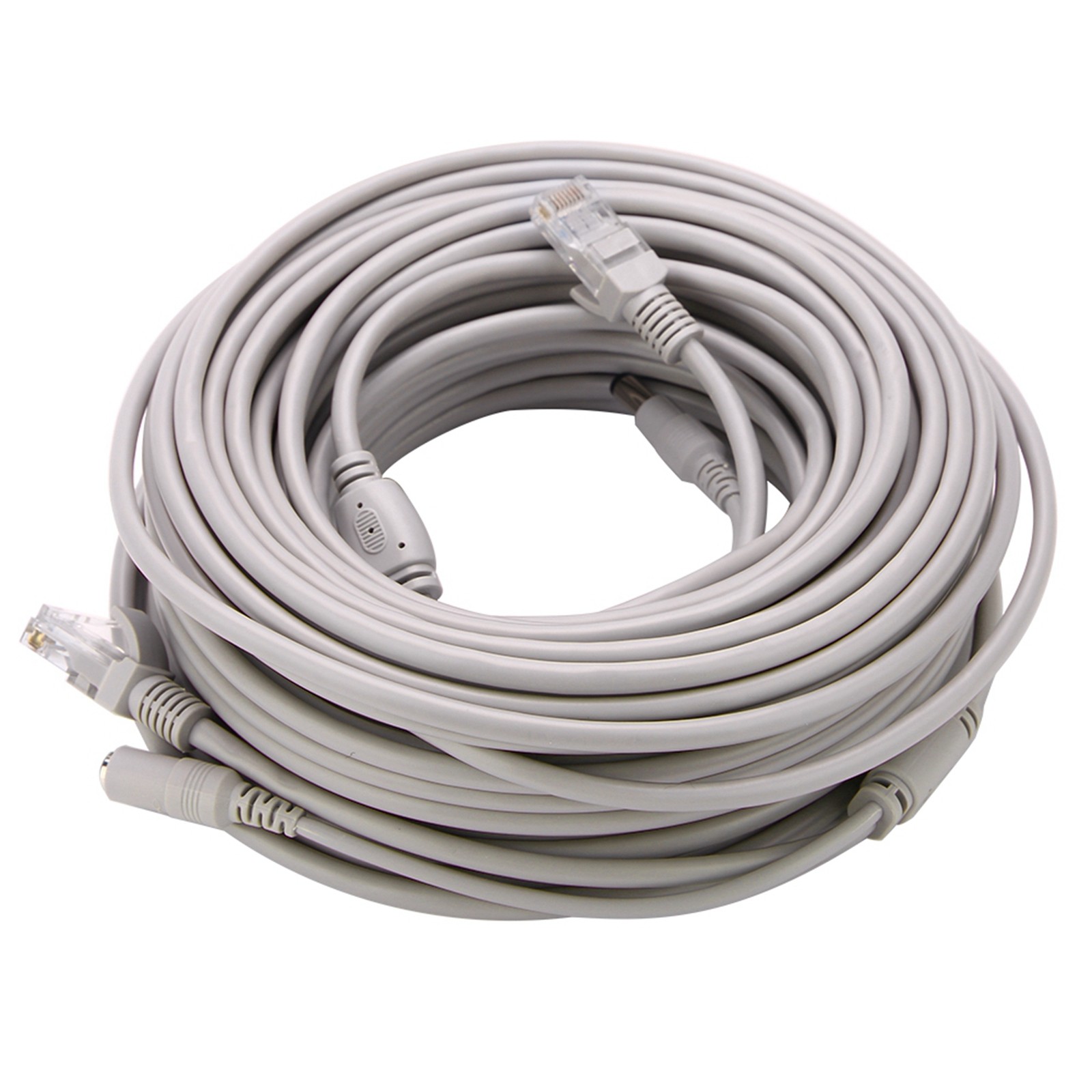 5M/10M/15M/20M RJ45+DC Ethernet CCTV Cable For IP Cameras NVR System