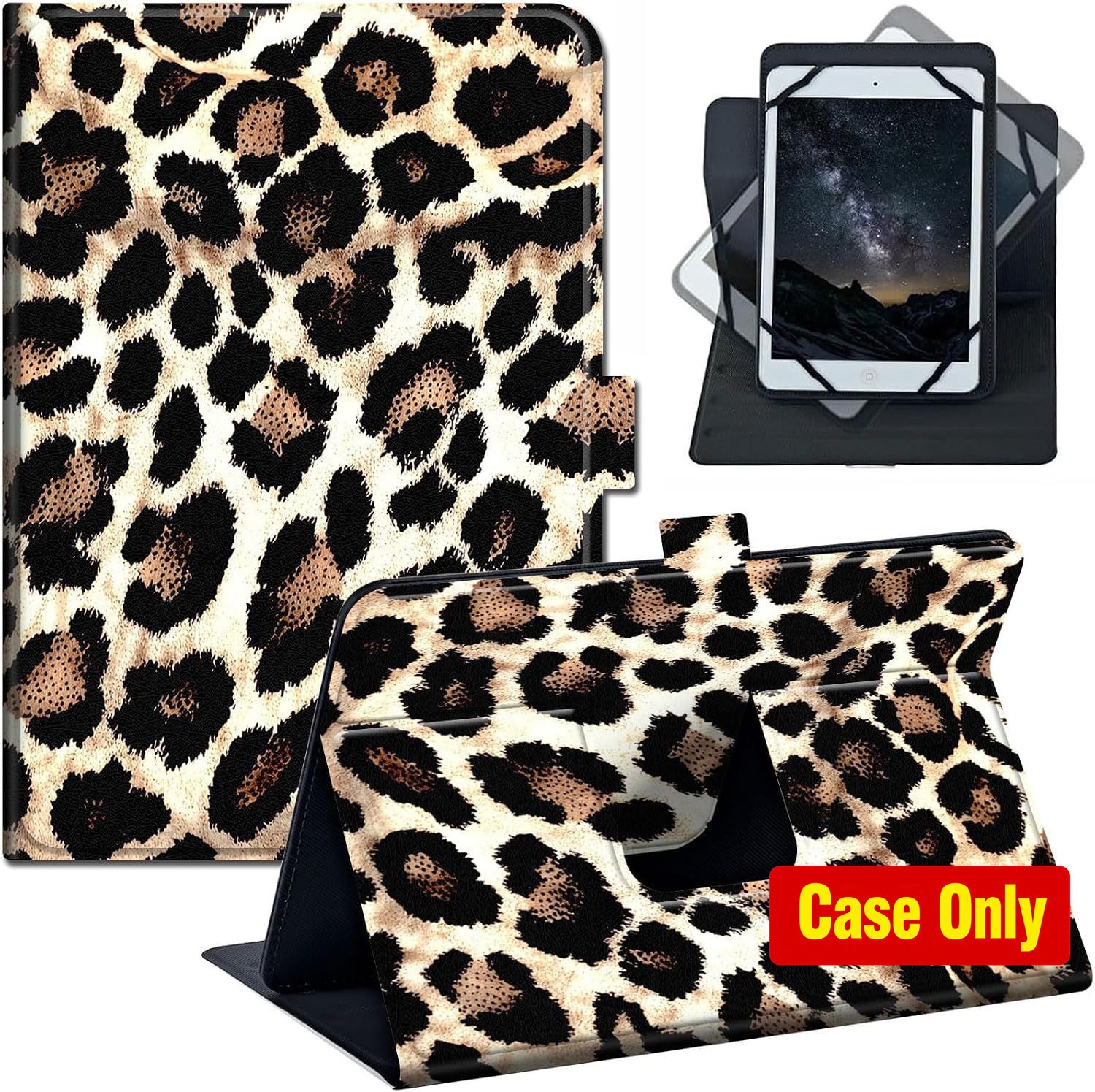 Case for iPad 2025 11 inch - PU Leather Shockproof Stand Cover, Leopard Print 02