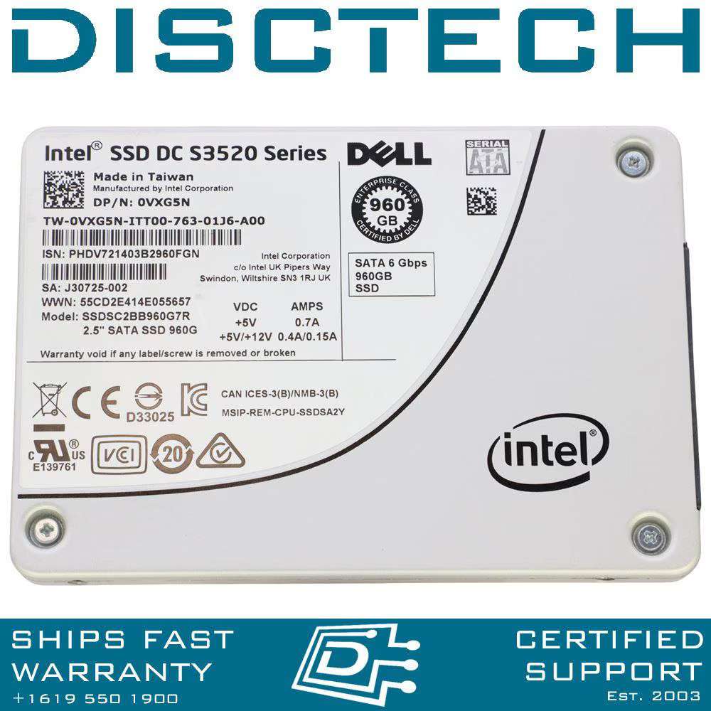 Dell VXG5N 960GB SATA Read Intensive 6Gbps 2.5in SSD
