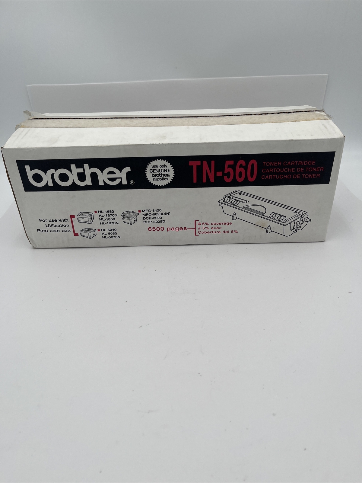 Genuine Brother TN-560 Black Toner Cartridge Sealed OPEN BOX NEW