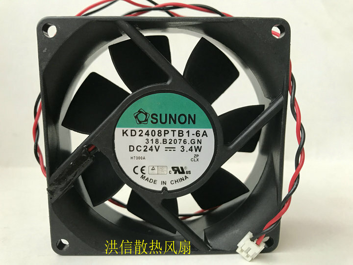 1pcs  SUNON KD2408PTB1-6A DC24V 3.4W 8025 Inverter Cooling Fan 2pin