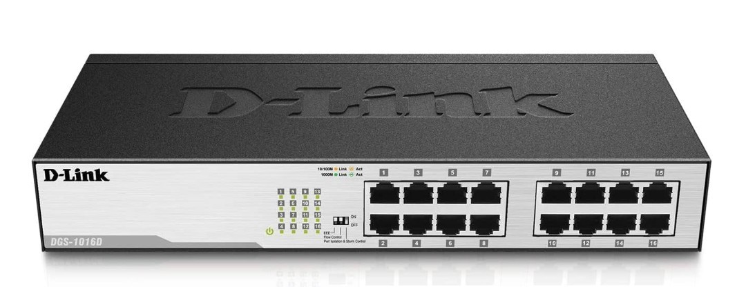 D-Link Ethernet Switch, 16-port Gigabit industrial switch Model No.DGS-1016D