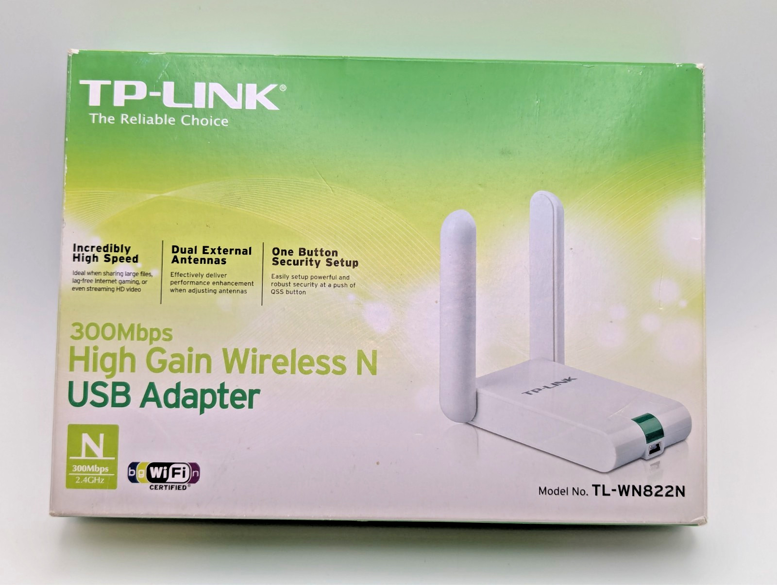 TP-Link TL-WN822N 300Mbps Wireless N USB Adapter High Gain Dual Antenna
