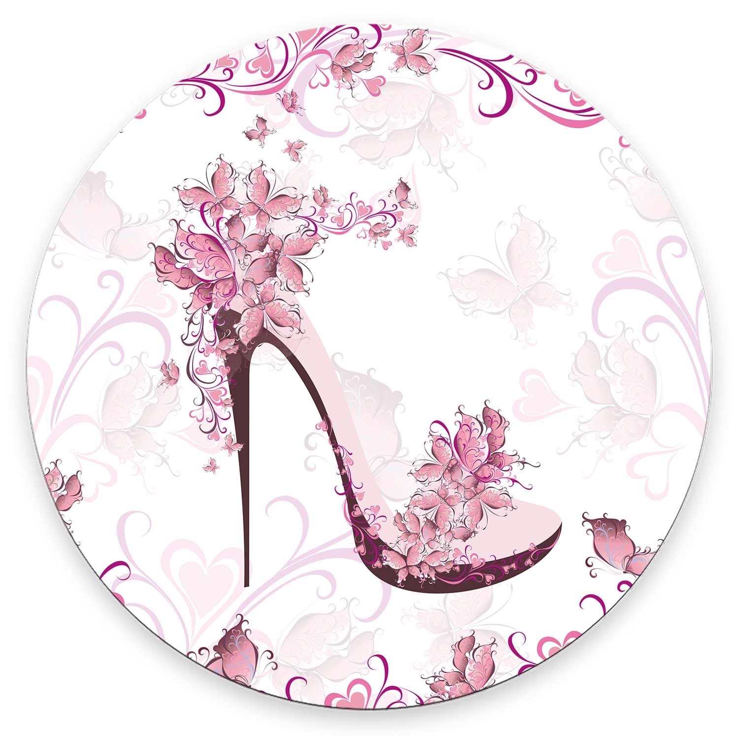 Round Pad,Pink High Heel pad,Custom Small Pads with Designs,Portable Office N...