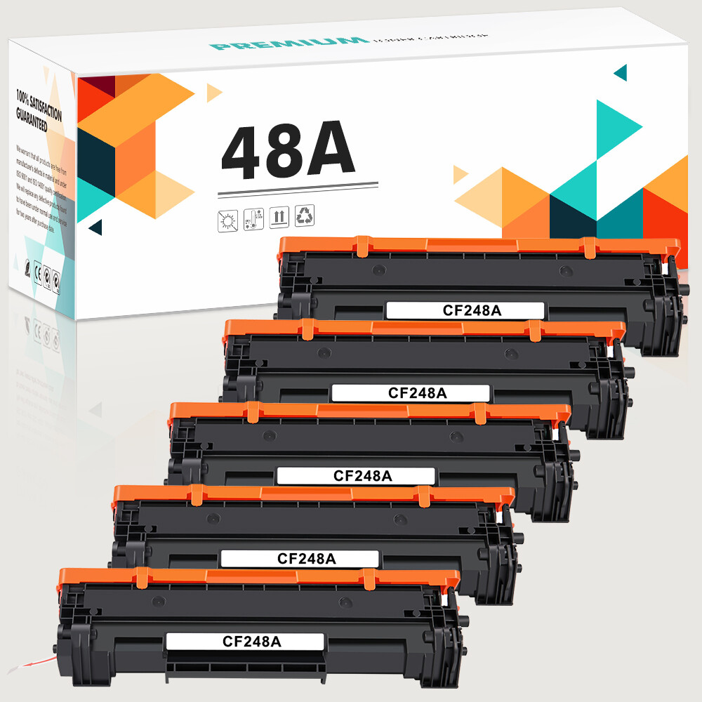 5-Pack CF248A Black Toner Replacement for HP 48A LaserJet Pro M16A M16W M28A M29