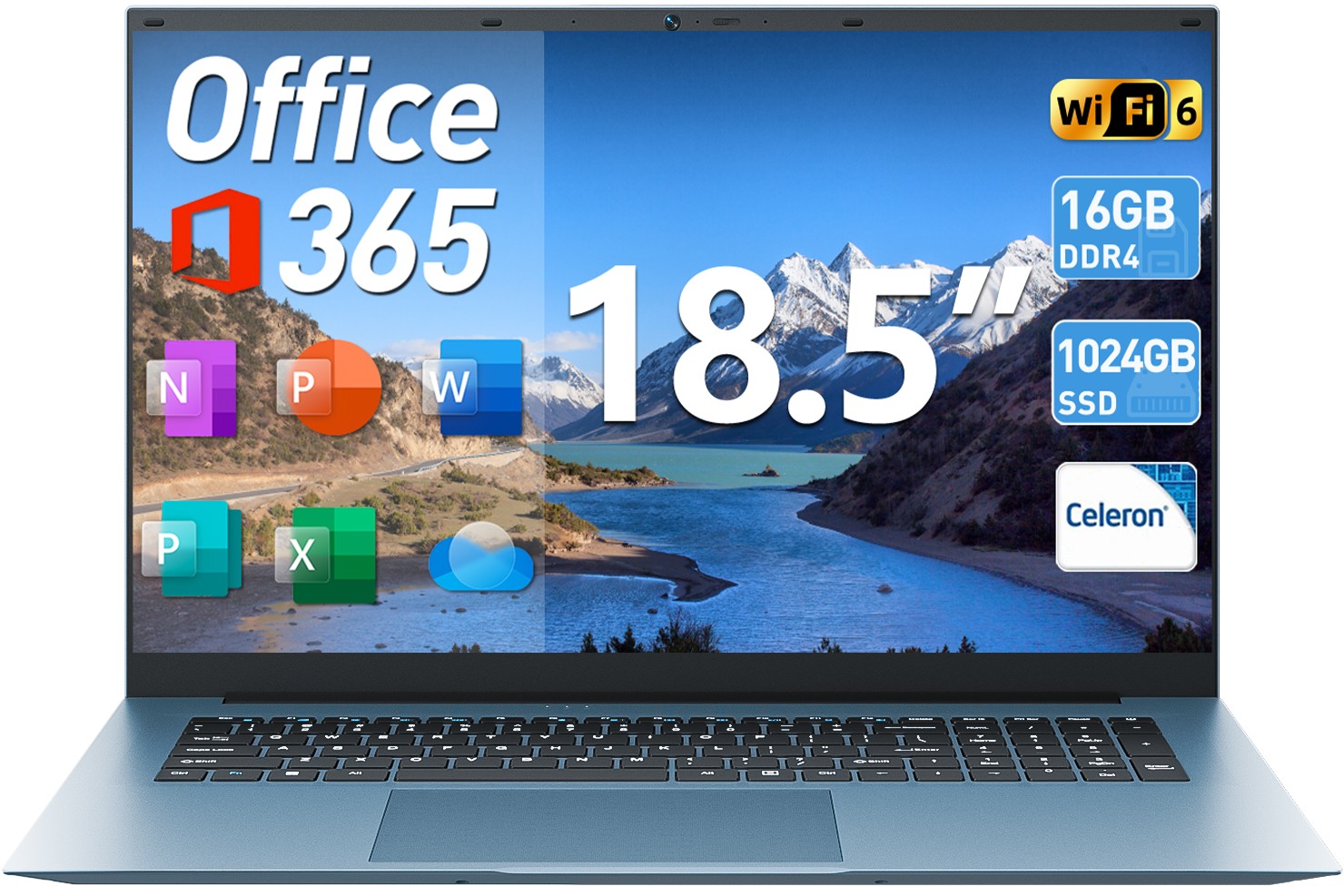 2026 SGIN 18.5" FHD IPS Laptop 16GB RAM 1TB SSD Windows 11 Pro WiFi 6 Bluetooth
