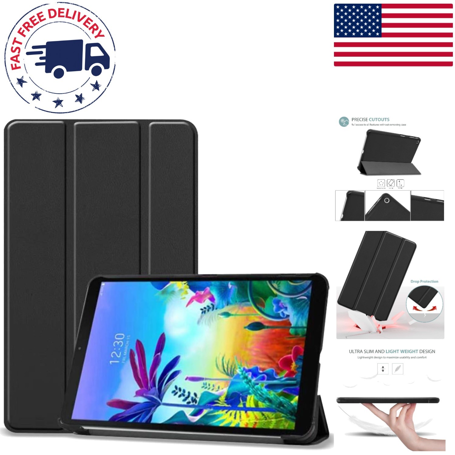 Elegant Slim Trifold Case for LG G Pad 5 10.1 - Lightweight & Stylish Protection