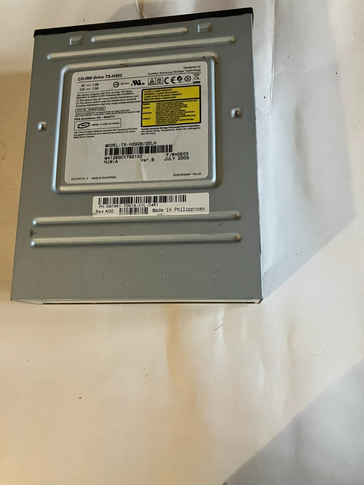 Toshiba TS-H292B/DELH DVD-ROM Disc Drive 0W7961