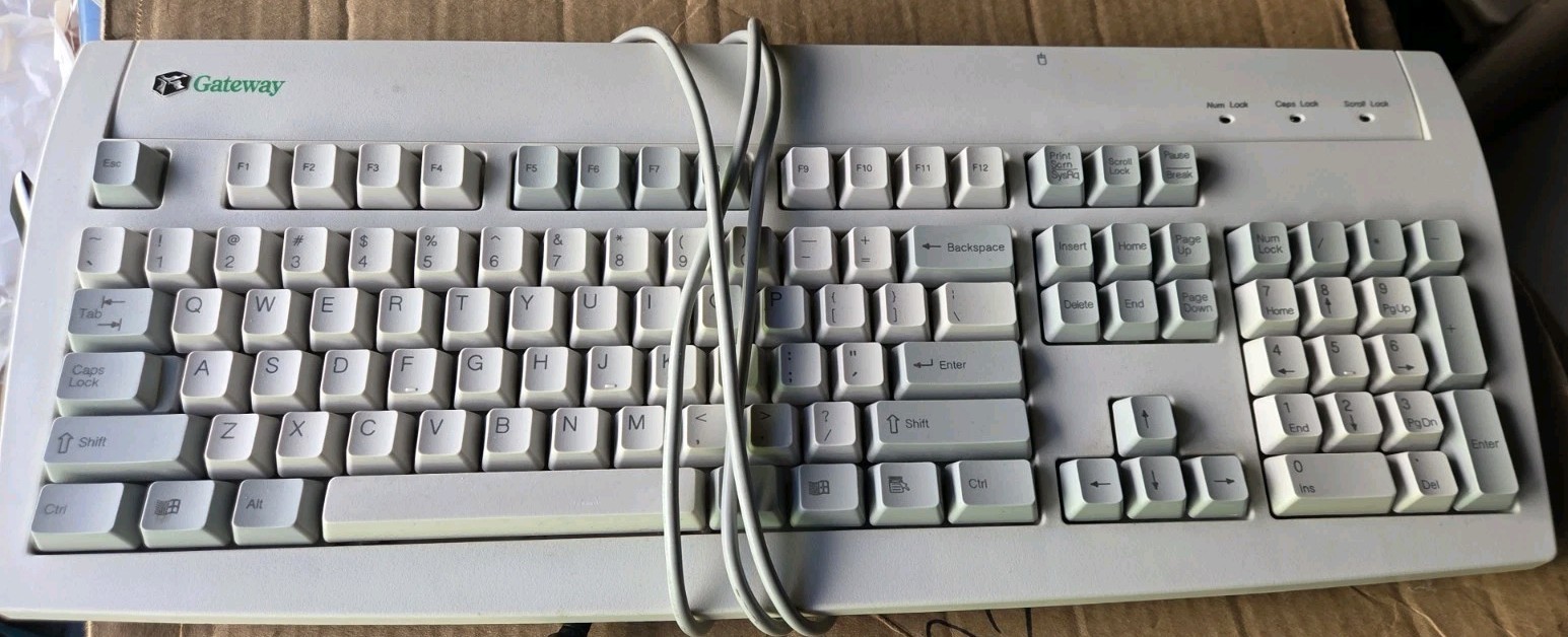 Gateway SK-9900U Vintage PC Keyboard -Wired USB A Test Full Size 100% 1999 OEM