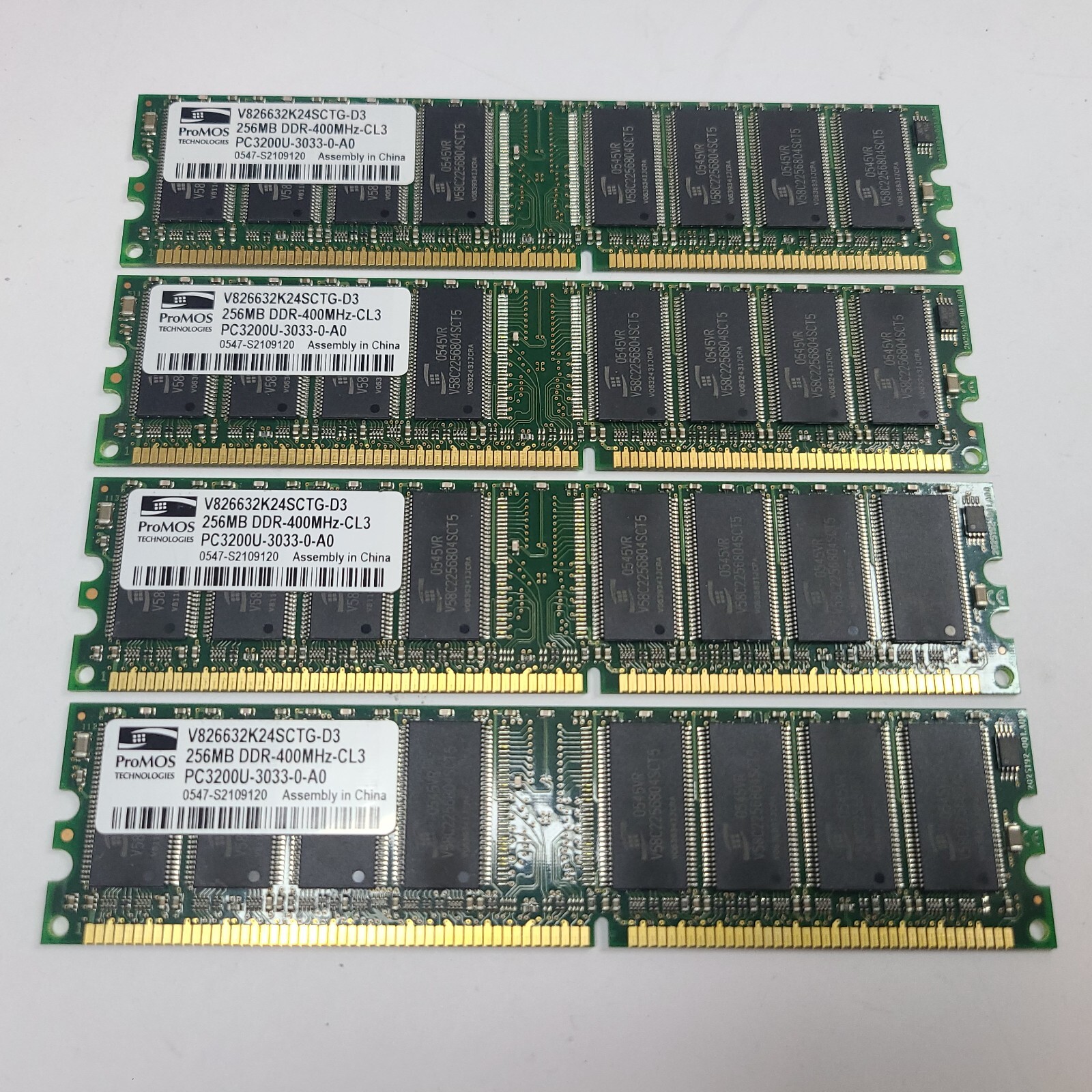 ProMOS 1GB (4x256MB) DDR 400MHz PC3200U Desktop RAM Memory | V826632K24SCTG-D3 |