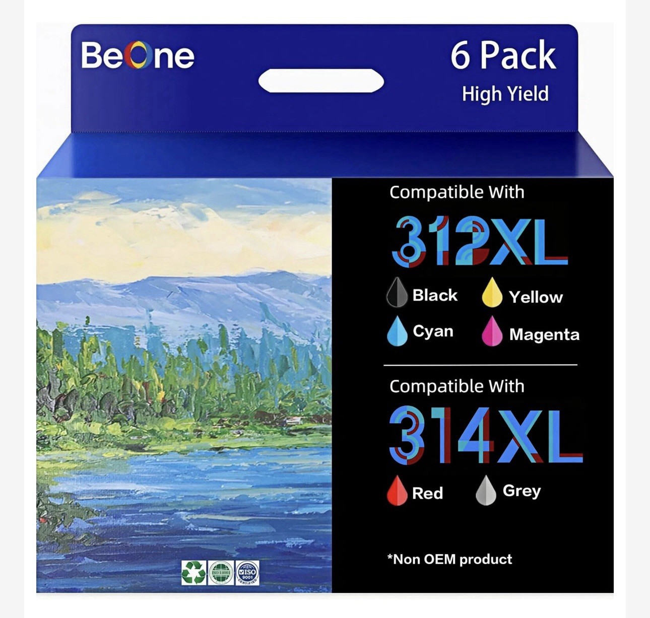 BeOne 312XL 314XL Ink Cartridges Replacement for 312XL 314XL Ink Cartridges Work