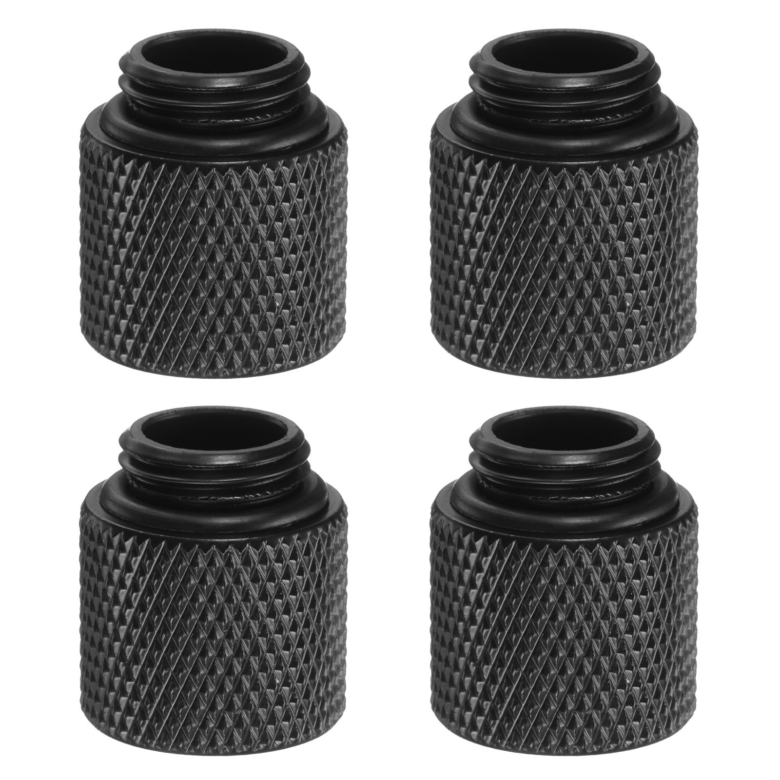 4pcs Water Cooling Adapter G1/4" Male to Female 0.59" Extender Fitting Black]